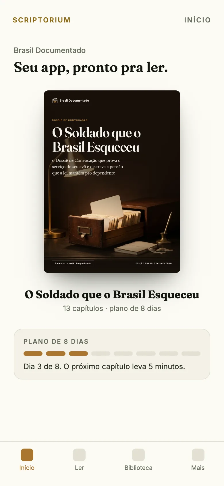 Capa do app do guia O Soldado que o Brasil Esqueceu
